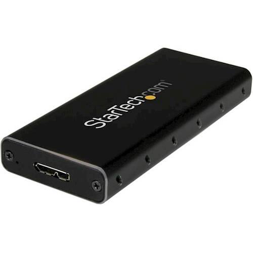 Front. StarTech.com - USB 3.1 Drive Enclosure for M.2 NGFF Solid State Drives - Black/Silver.