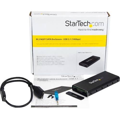 Alt View 13. StarTech.com - USB 3.1 Drive Enclosure for M.2 NGFF Solid State Drives - Black/Silver.