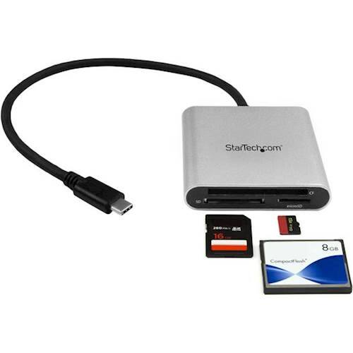 Alt View 13. StarTech.com - USB Type-C Memory Multi-Card Reader - Silver/Black.