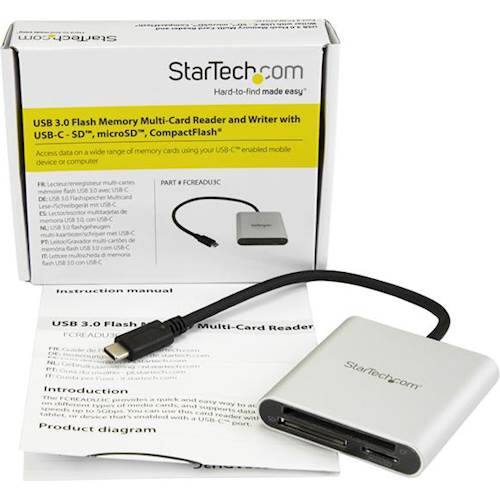 Alt View 14. StarTech.com - USB Type-C Memory Multi-Card Reader - Silver/Black.