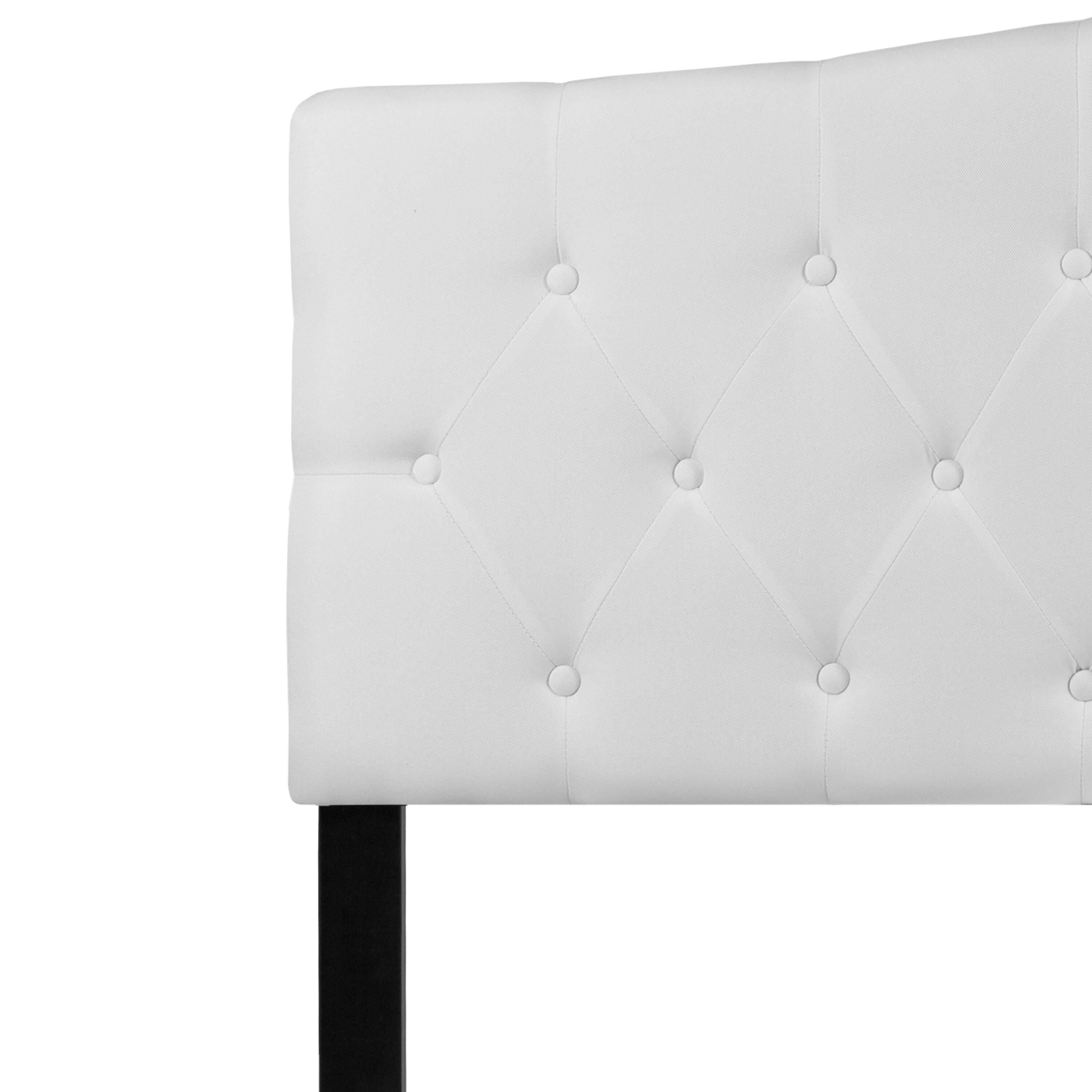 Alt View 8. Emma + Oliver - Arched Button Tufted Upholstered Headboard - White.