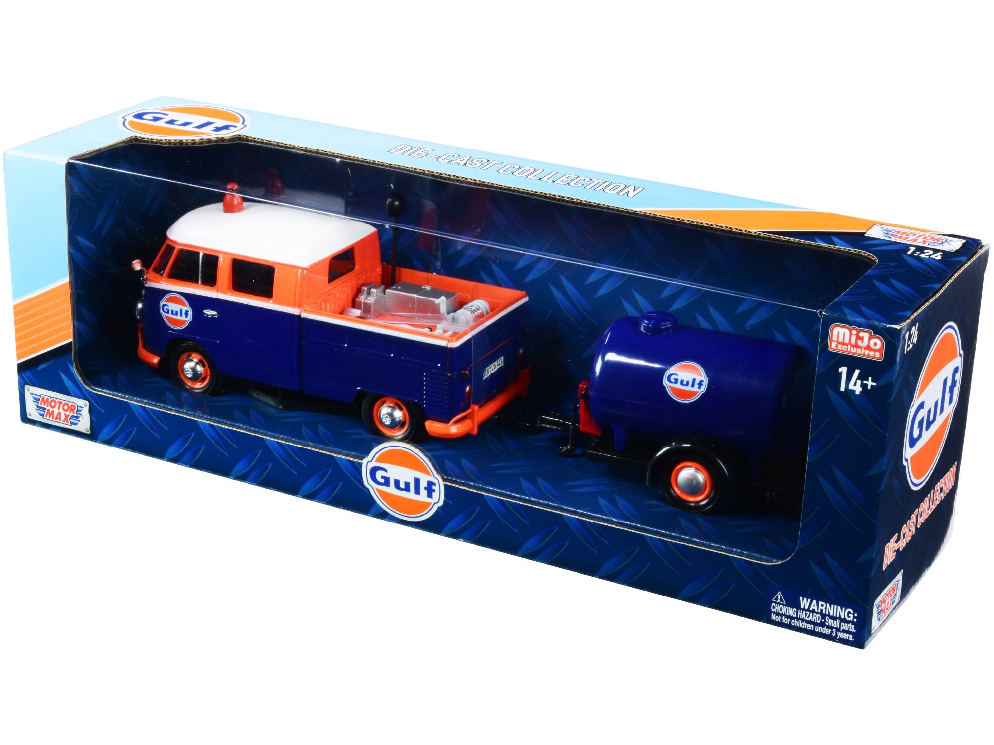 Gulf DIE-CAST DOL COLLECTION  
1:24 MOTOR MAX  
Gulf ada Gulf B Gulf Exclusives  
MiJo 140  
14+  
Gulf DE-DTLS LS 2E-0  
I CHOKING  
Not for HAZARD WARNING: THLE children Smal parts. under 3 years.