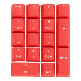 Unique Bargains - 17 Keys PBT Keycap Set, Colorful Mechanical Numpad Numeric Keypads Portable Keycaps for Office Gaming DIY - Red