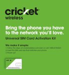 Front Zoom. Cricket Wireless - Universal SIM Card Activation Kit.