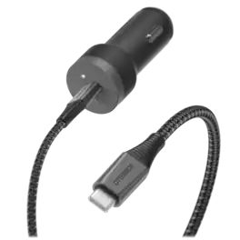 OtterBox - Premium Pro USB-C to USB-C Car Charging Kit 30W - Black