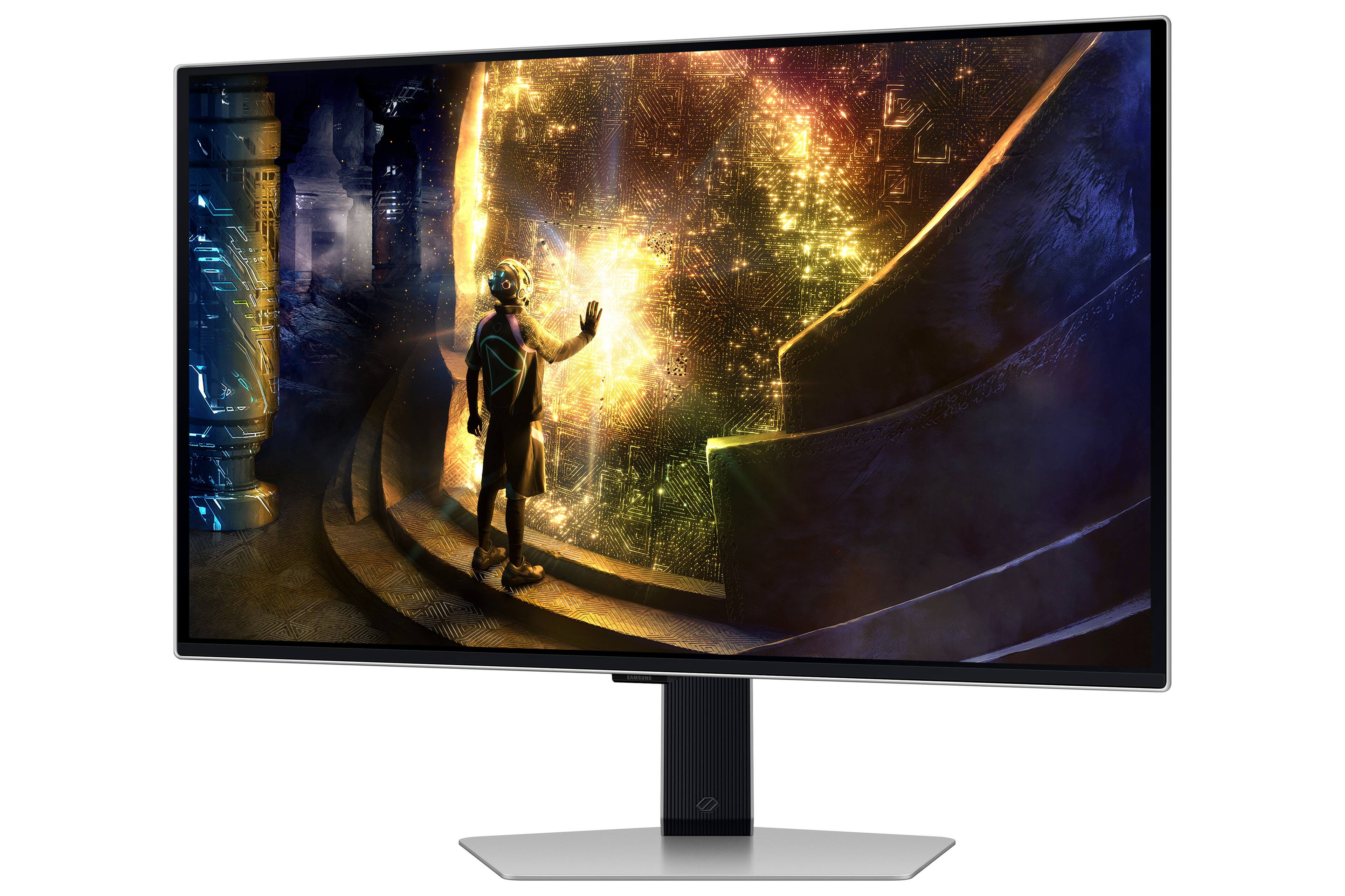 Alt View 12. Samsung - 27" Odyssey OLED G6 (G61S) QHD 240Hz 0.03ms FreeSync Premium Pro and G-Sync Compatible Gaming Monitor with HDR - Silver Metal with Slim Design.
