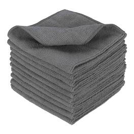 Unique Bargains - 10pcs Microfiber Cleaning Cloth, 11.8"x11.8" Square Reusable Highly Absorbent for Kitchen Bathroom - Gray