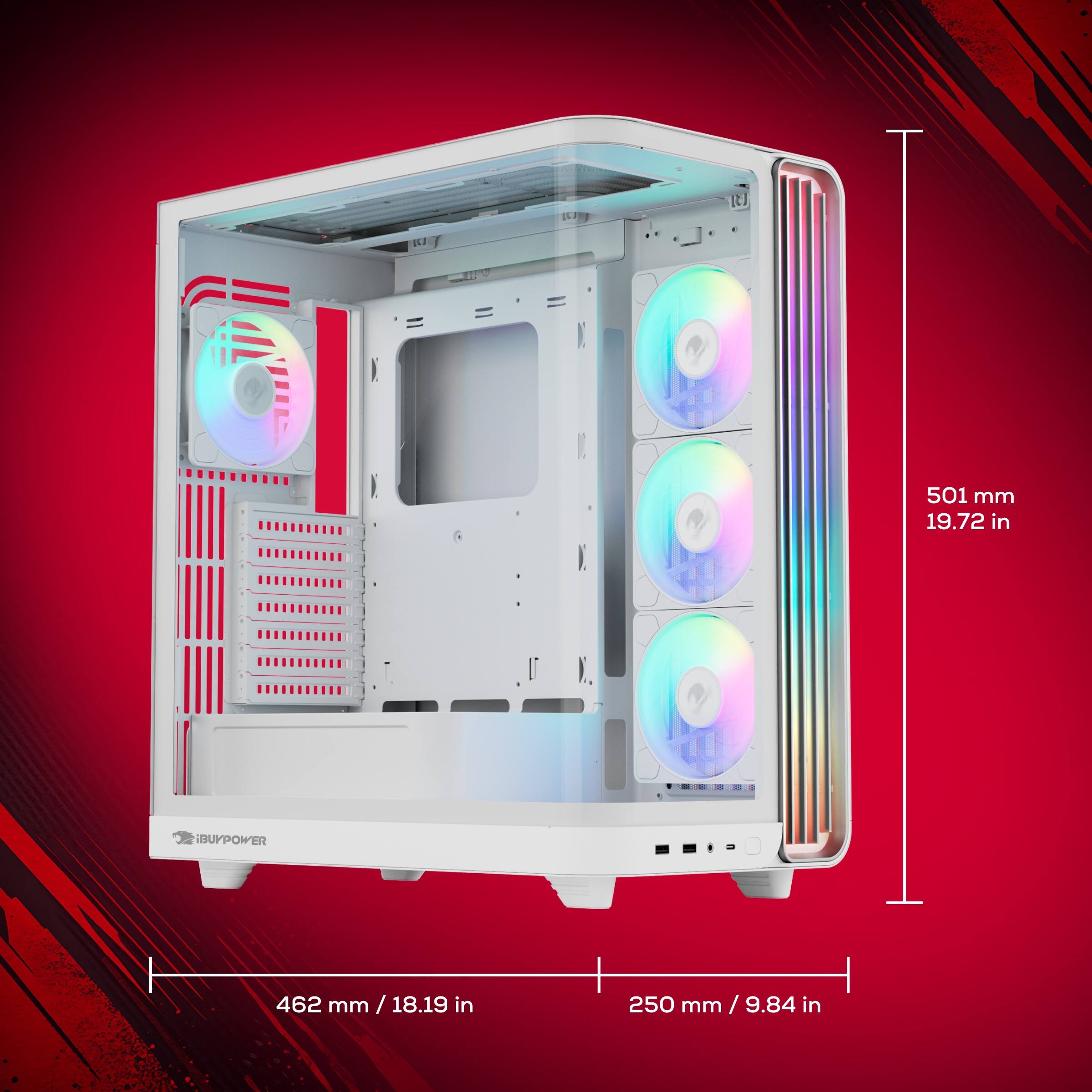 501 mm / 19.72 in  
462 mm / 18.19 in  
250 mm / 9.84 in