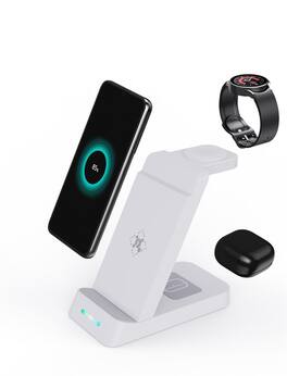 RISOKEYS - 3-in-1 Wireless Fast Charger - Charger for Samsung, AirPods and Watch - Power Adapter Compatible with Samsung Devices