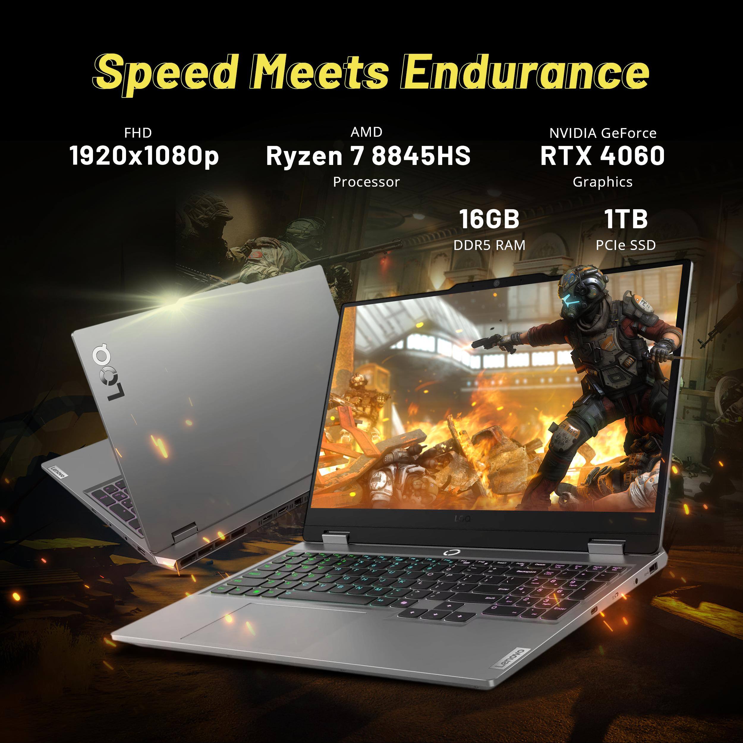 Speed Meets Endurance

FHD 1920x1080p

AMD Ryzen 7 8845HS Processor

NVIDIA GeForce RTX 4060 Graphics

16GB DDR5 RAM

1TB PCIe SSD