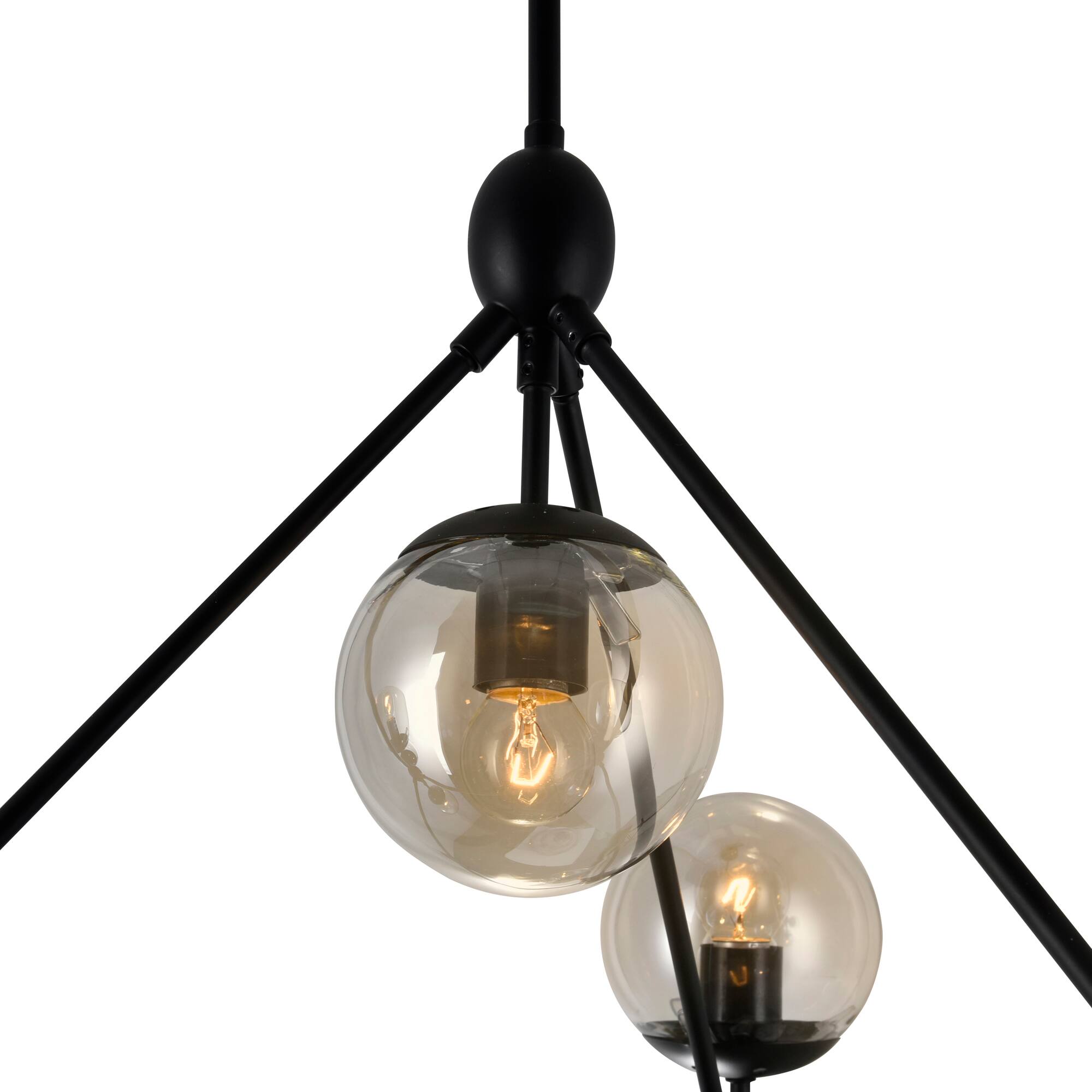 Back. CWI Lighting - Glow 10 Light Chandelier With Black Finish - Black.