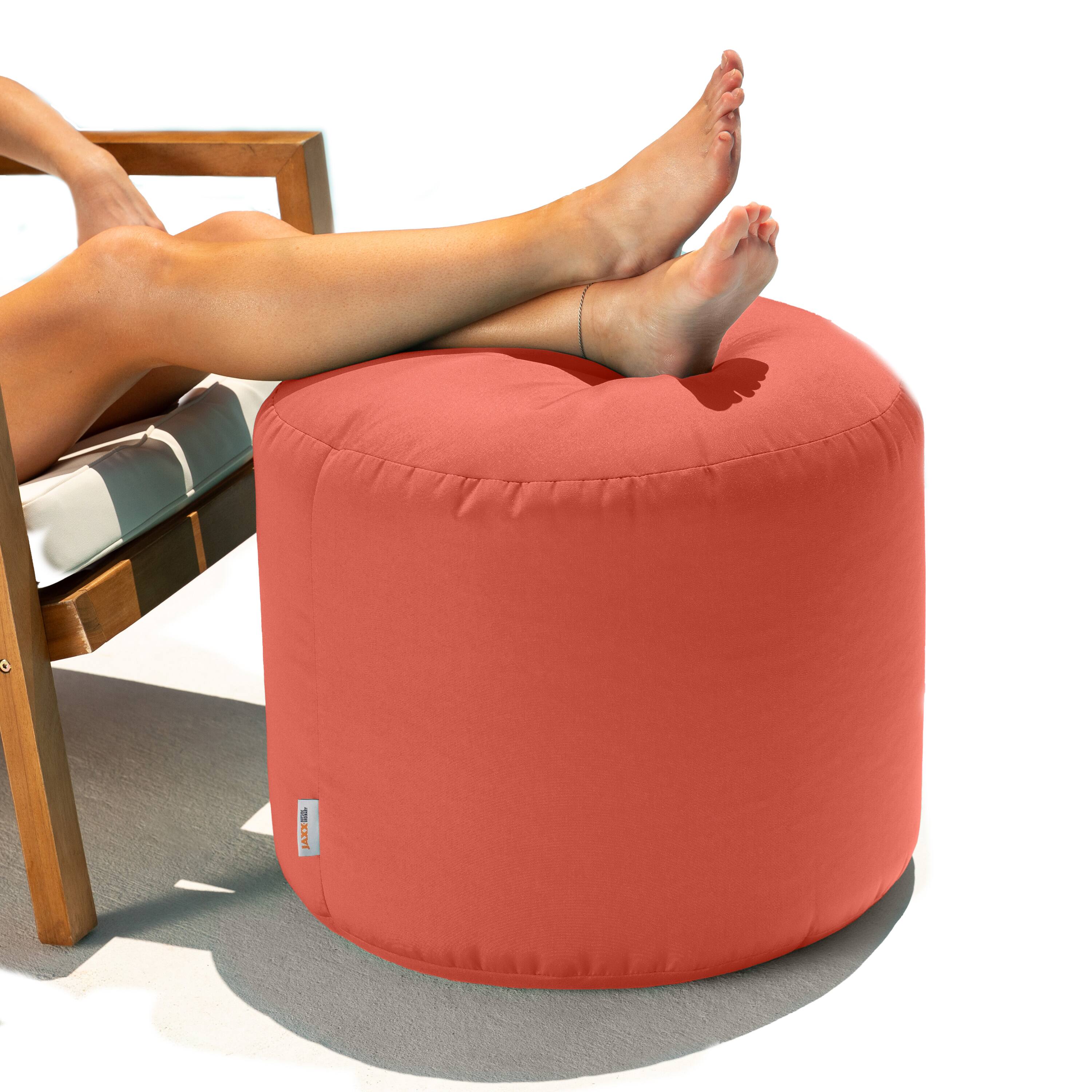 Alt View 1. Jaxx - Jaxx Spring Indoor / Outdoor Bean Bag Pouf Ottoman, Flamingo - Flamingo.