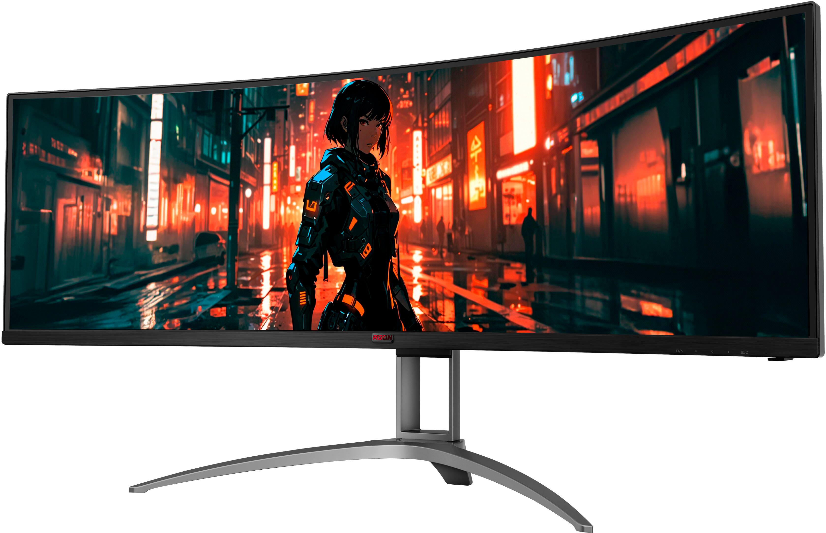 Angle. AOC - AG493UCX2 49" LCD 4K UWHD Gaming Monitor - Black/Red.