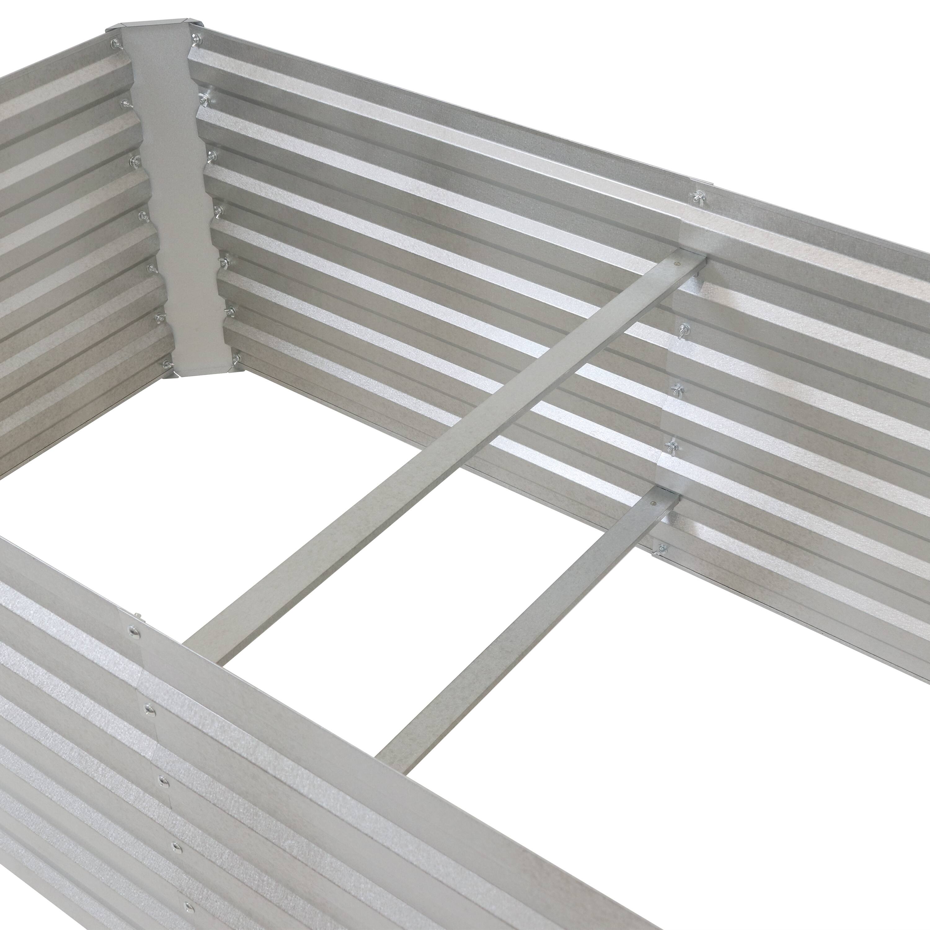 Alt View 7. Sunnydaze - Galvalume Steel Rectangle Raised Garden Bed - 71 in - Silver.
