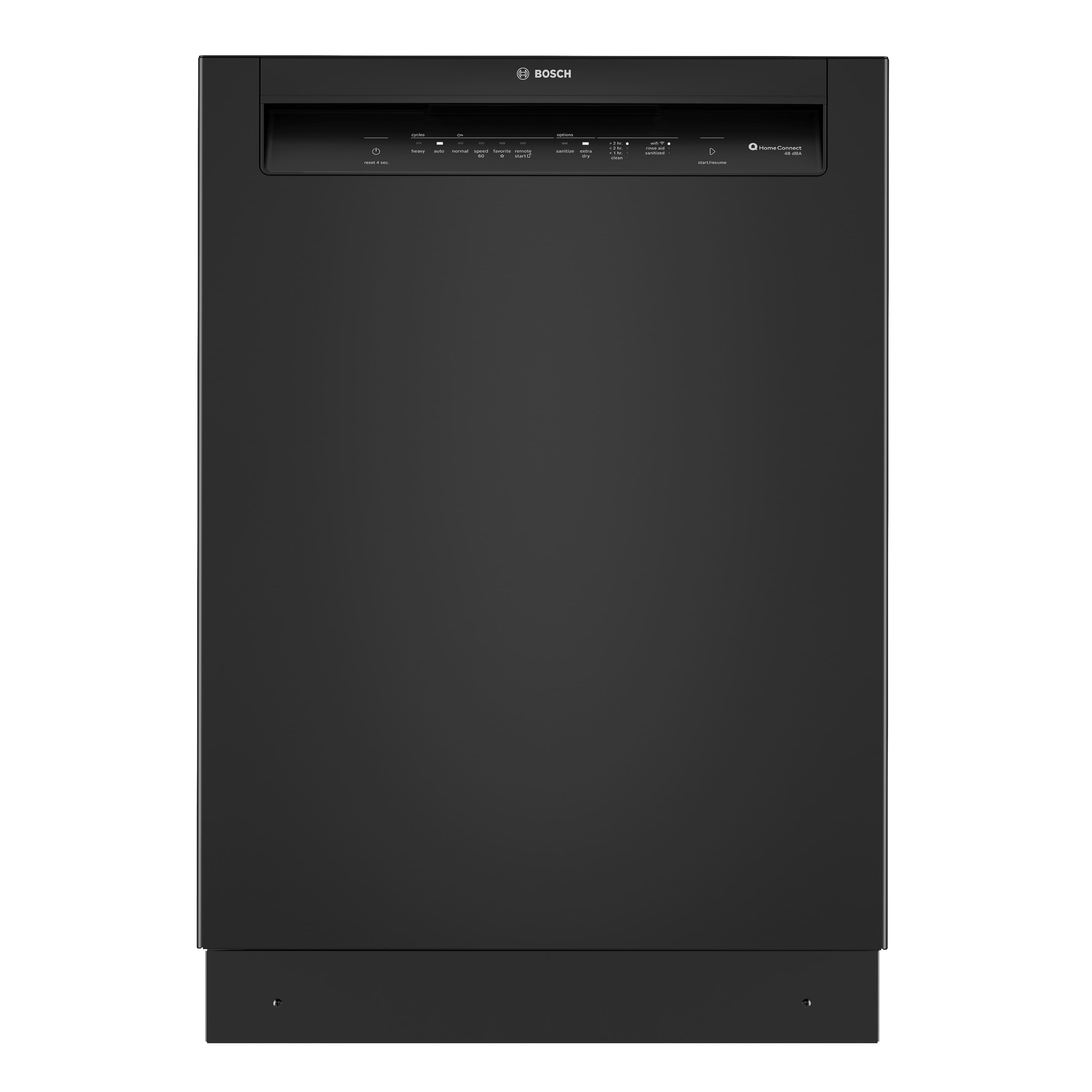 Front. Bosch - 300 Series 24" Front Control Smart Built-In Stainless Steel Tub Dishwasher with 3rd Rack and PrecisionWash, 48 dBA - Black.