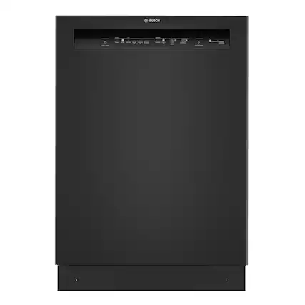 Front. Bosch - 300 Series 24" Front Control Smart Built-In Stainless Steel Tub Dishwasher with 3rd Rack and PrecisionWash, 48 dBA - Black.