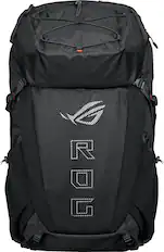 Front. ASUS - ROG Archer ErgoAir 40L Lightweight Modular Gaming Backpack with 18" Laptop Compartment and Waterproof Rain Cover - Black.