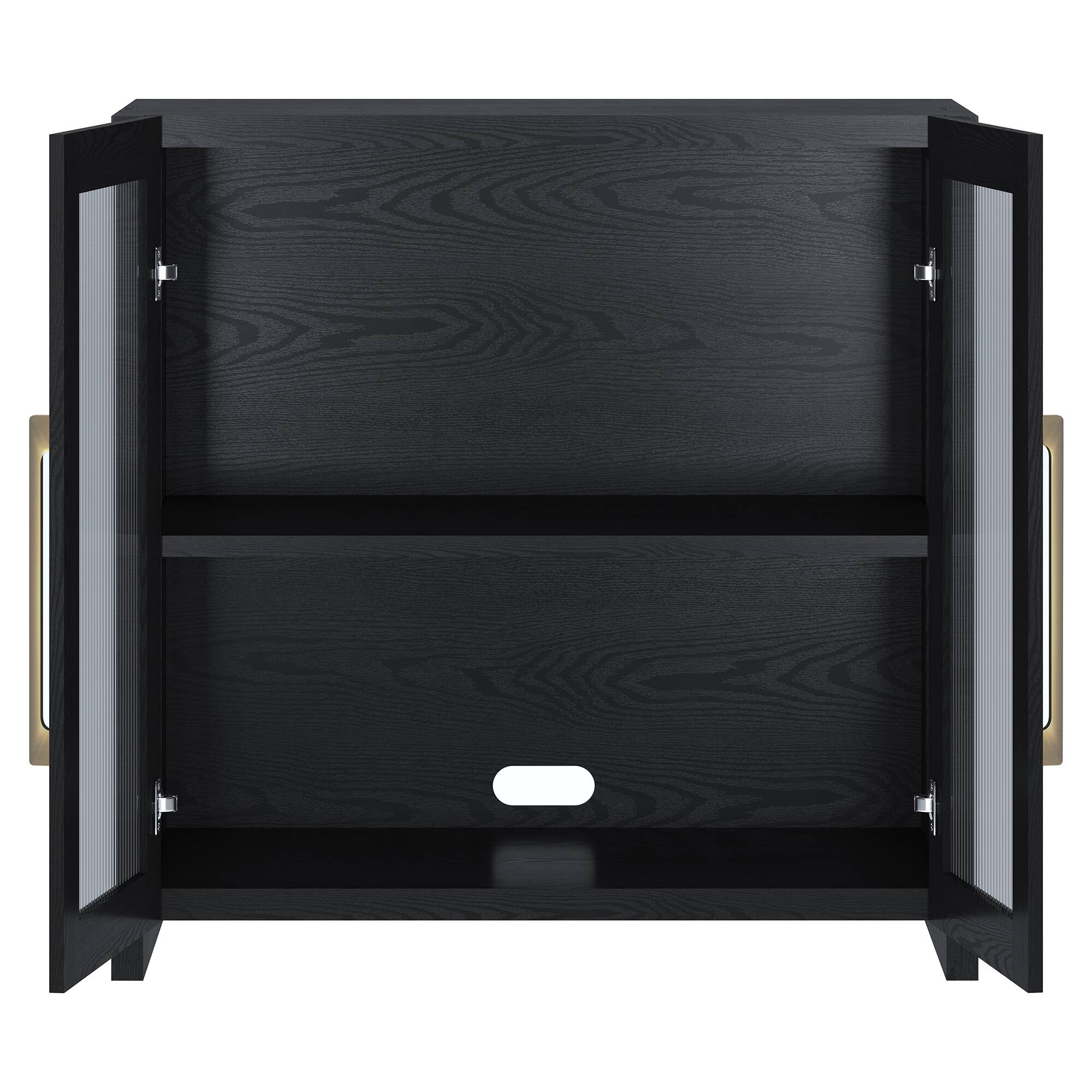 Alt View 1. Hudson&Canal - Clarkson 32" Wide Rectangular Accent Cabinet - Black.