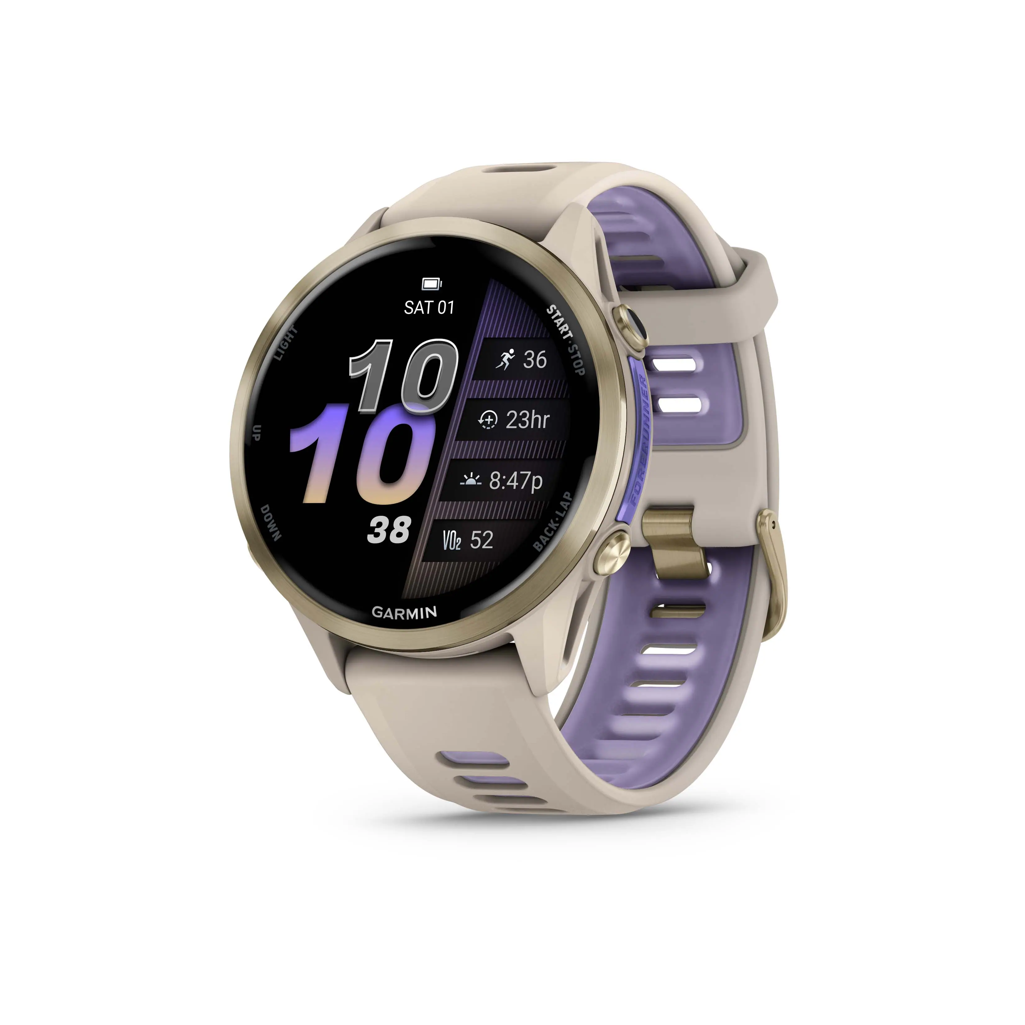 Garmin - Forerunner 970 GPS Smartwatch 47 mm Titanium - Soft Gold Titanium with French Gray Case - (2025)