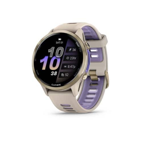 Garmin - Forerunner 970 GPS Smartwatch 47 mm Titanium - Soft Gold Titanium with French Gray Case - (2025)
