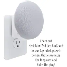 RTMB - Google Nest Mini 2nd Gen Outlet Wall Mount, Low-Profile Holder, Black