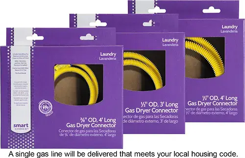 Front. Smart Choice - Dryer Gas Line Required for Hook-Up - Yellow.