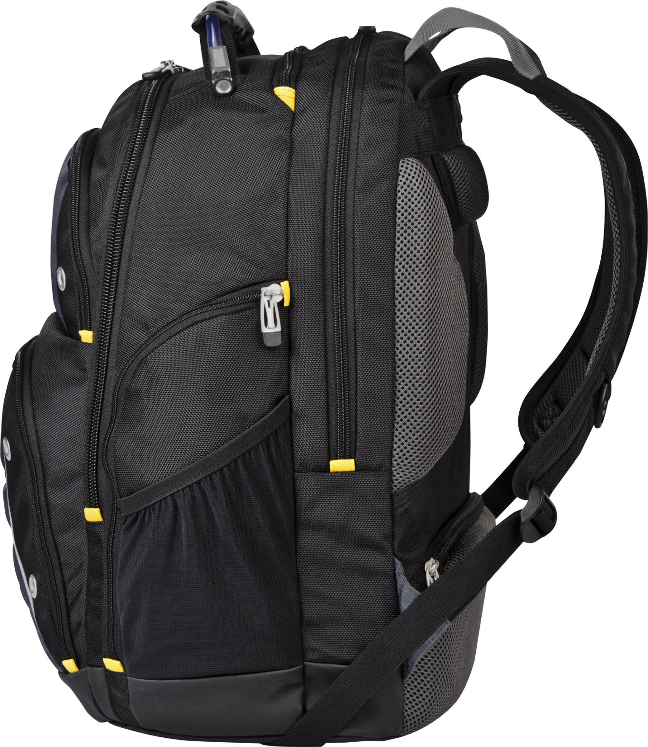 Alt View 13. Targus - Drifter II Laptop Backpack - Gray with yellow trim.