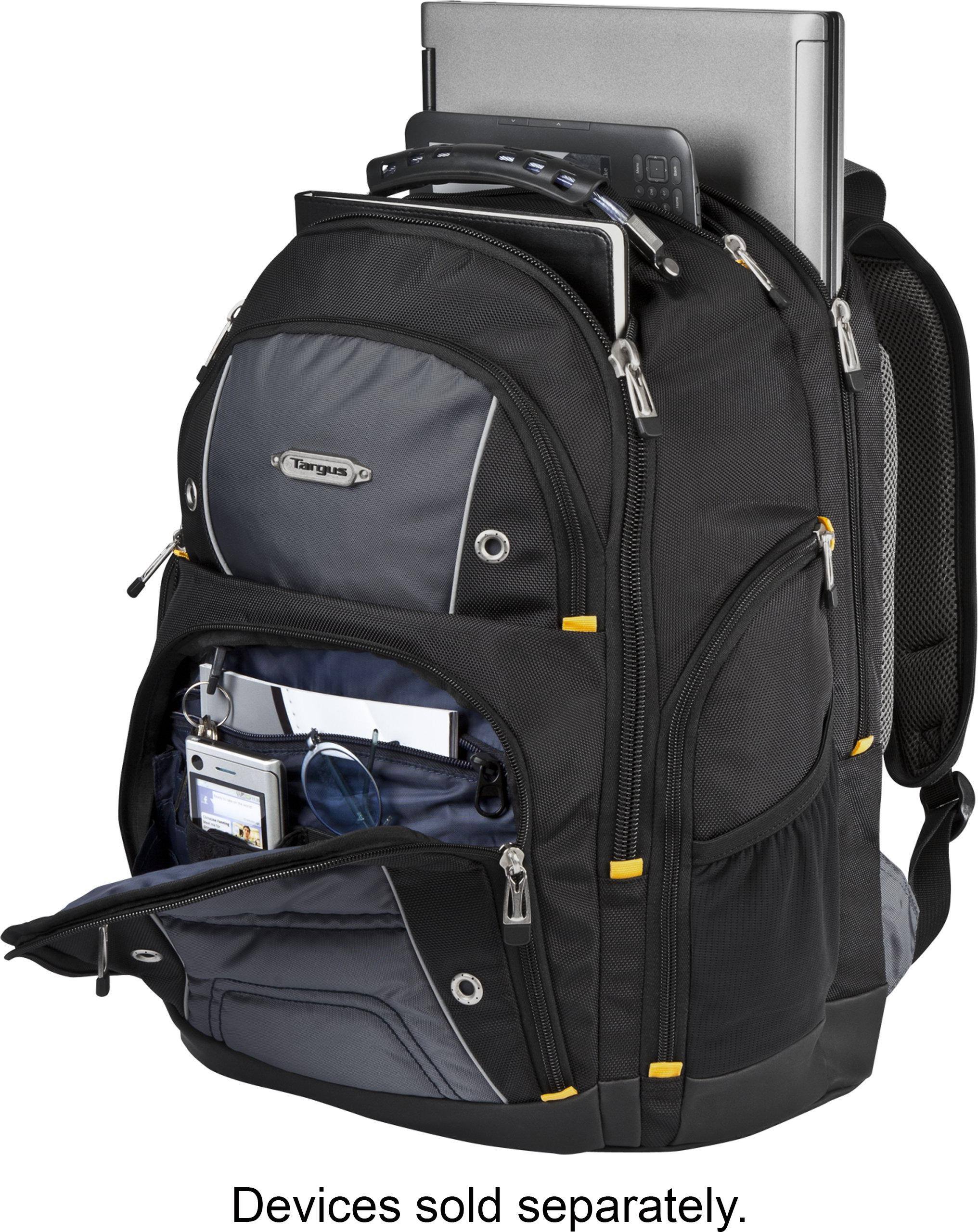 Alt View 15. Targus - Drifter II Laptop Backpack - Gray with yellow trim.