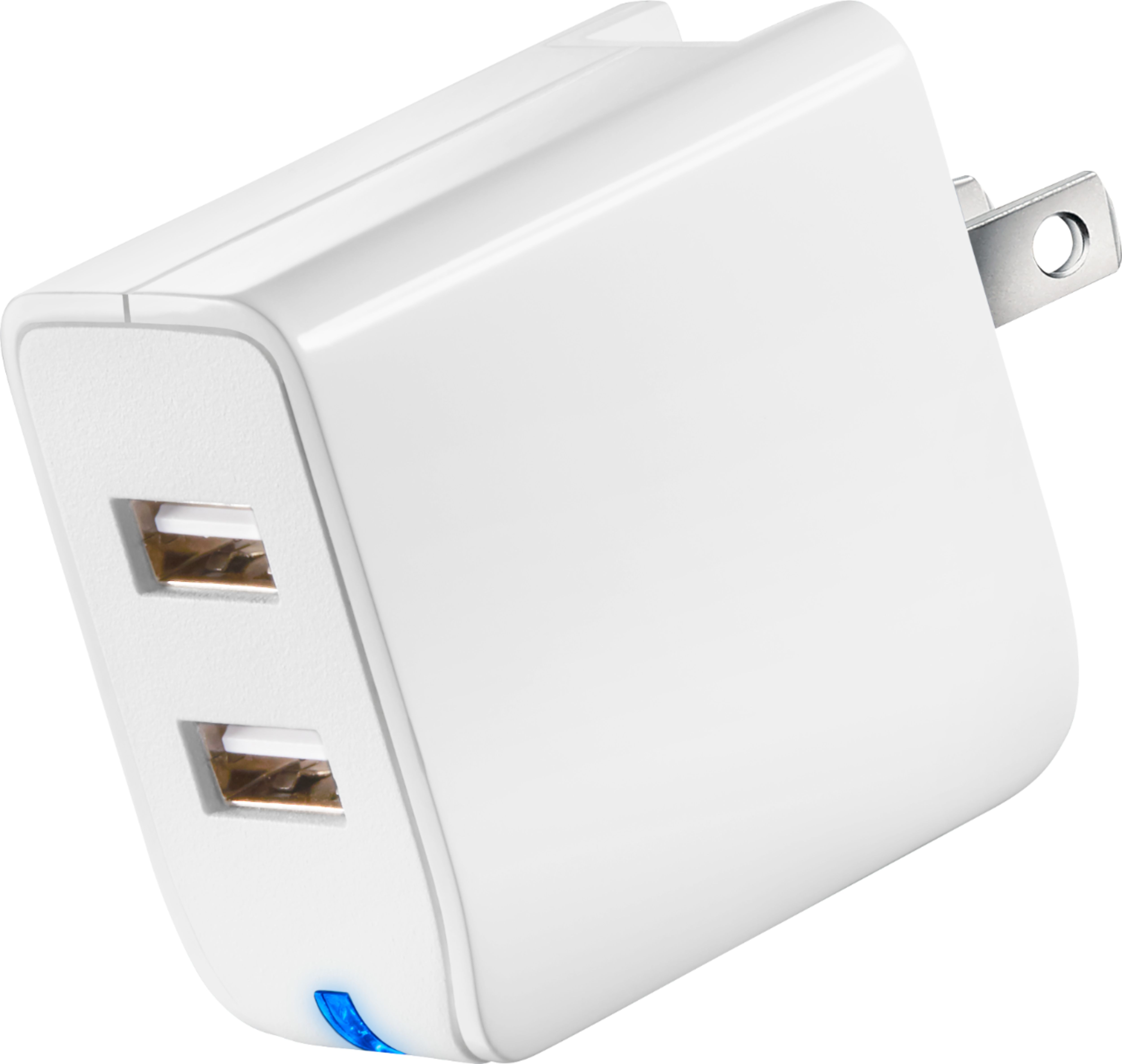 White Insignia 2-Port USB Wall Charger 