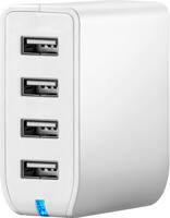 Insignia™ - 4-Port USB Wall Charger - White - Front_Zoom
