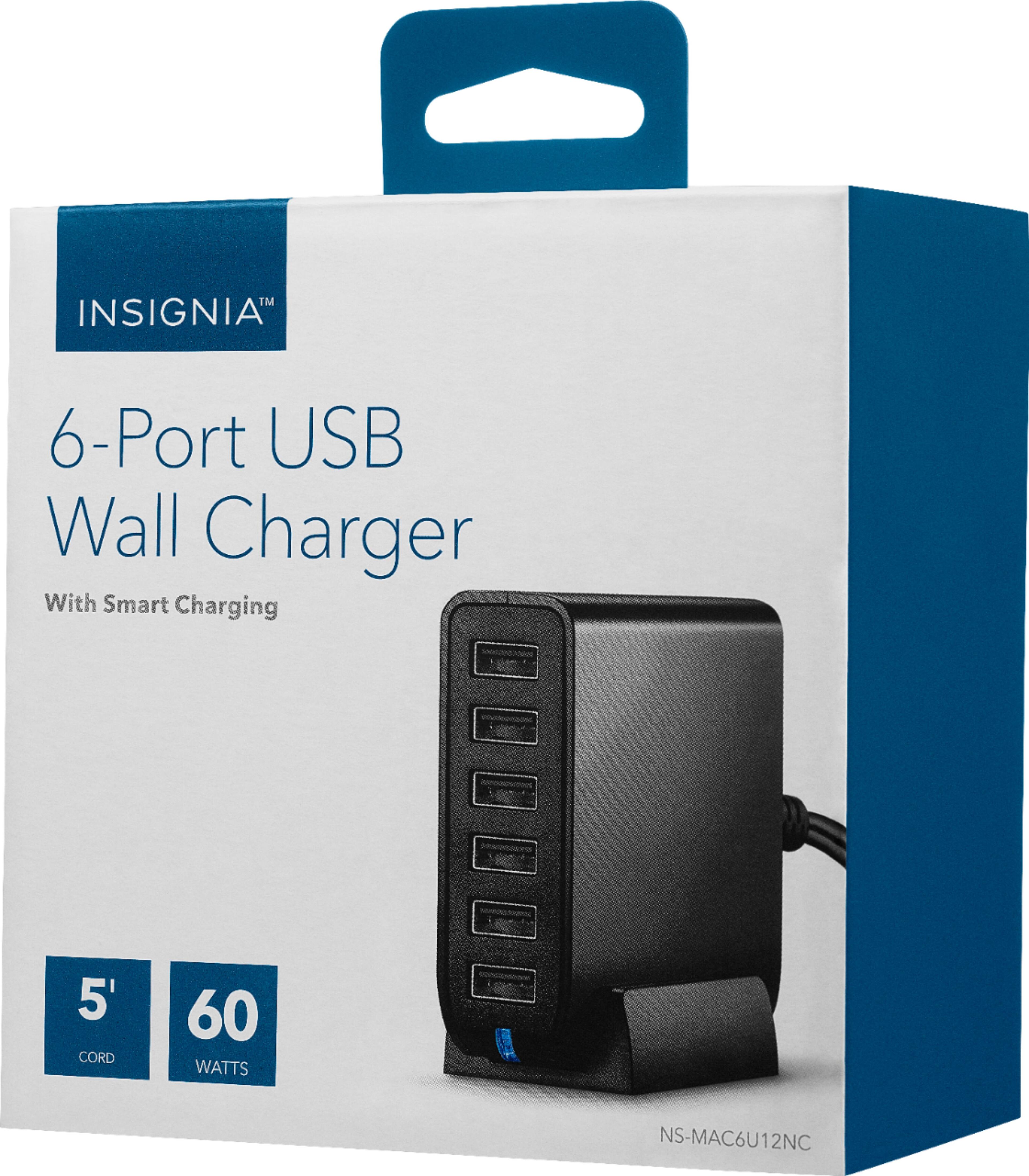 Best Buy Insignia™ 6 Port Usb Wall Charger Black Ns Mac6u12nc