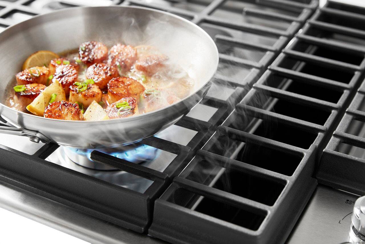 Alt View 17. KitchenAid - 36" Gas Cooktop - Stainless Steel.