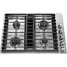 KitchenAid - 30 in. Wide 4 burners Built-In Downdraft Gas Cooktop with Automatic electronic re-ignition - Stainless Steel
