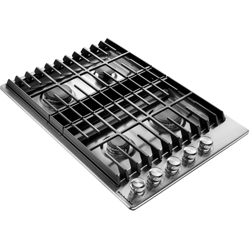 Alt View 11. KitchenAid - 30" Gas Cooktop - Stainless Steel.
