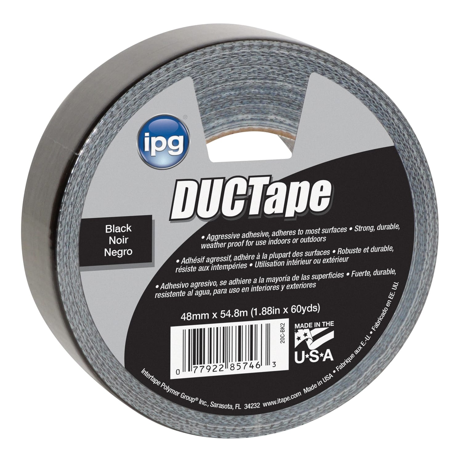 IPG - JobSite 1.88 in. W X 60 yd L Black Duct Tape