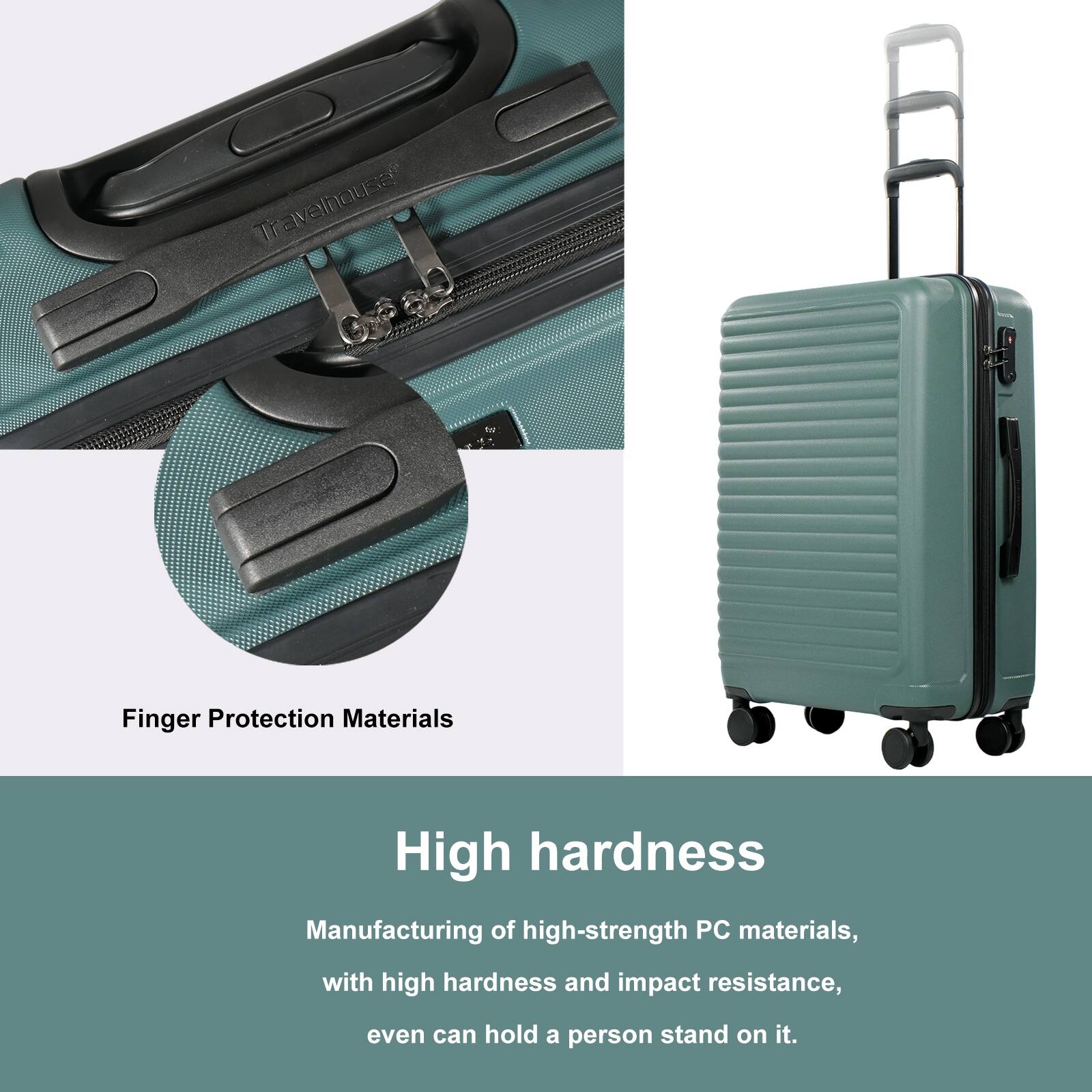 Travelhouse GARD

Finger Protection Materials

High hardness
Manufacturing of high-strength PC materials, with high hardness and impact resistance, even can hold a person stand on it.