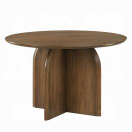 Manhattan Lane - Dio Dining Table, 47 Inch Top, Cross Pedestal Base - Dark Walnut Brown
