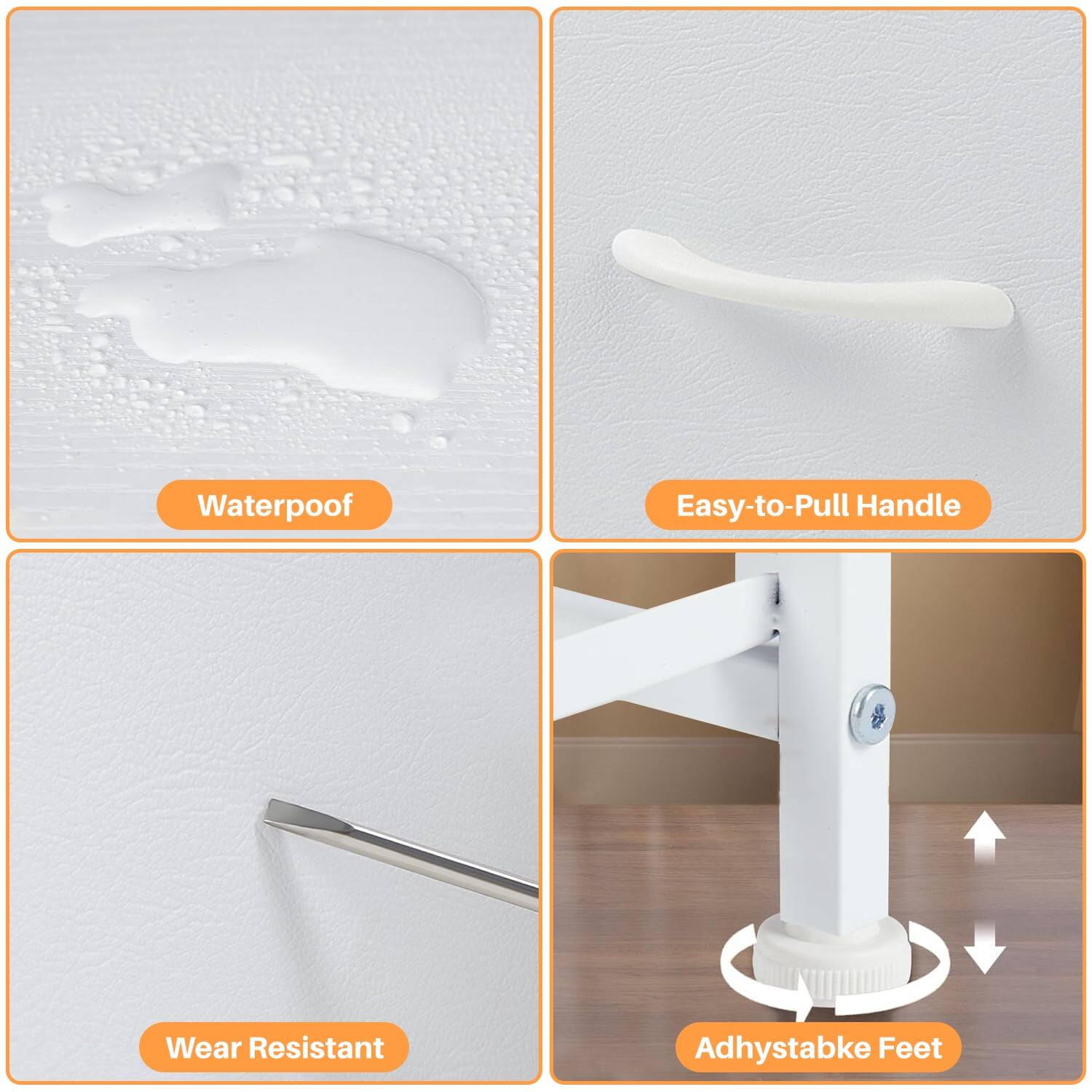 Waterproof  
Easy-to-Pull Handle  
Wear Resistant  
Adhesive Feet
