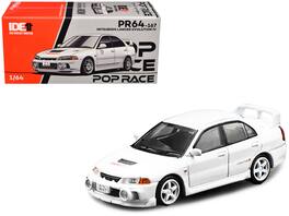 Pop Race - Mitsubishi Lancer Evolution IV RHD (Right Hand Drive) Indonesia Diecast Expo 2024 Exclusive 1/64 Diecast Model Car - White