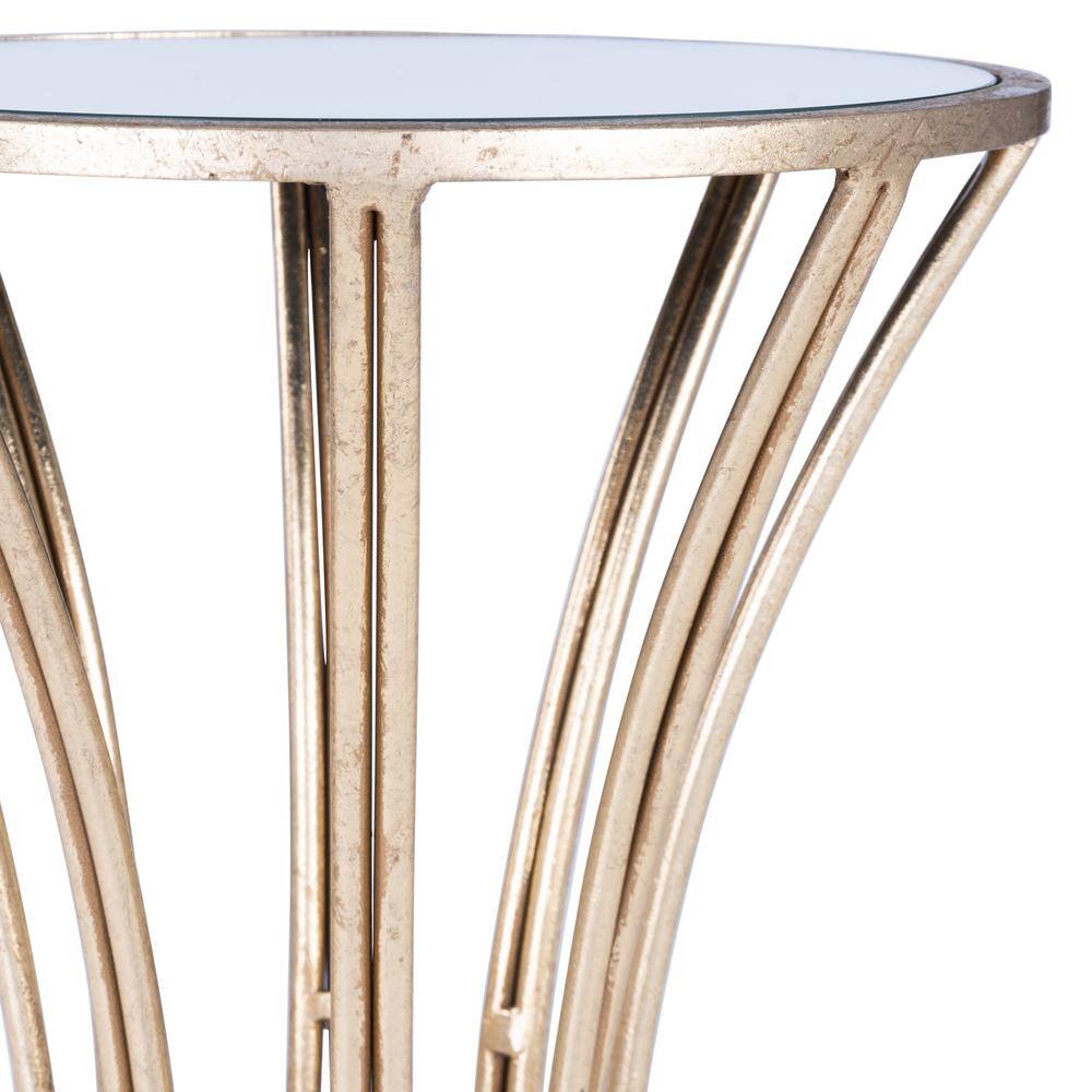 Left. Butler Specialty - Faruh Metal & Mirrored Side Table - Silver.
