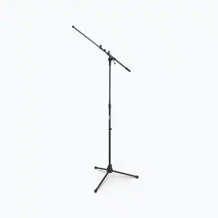 Front. On Stage Stands - On-Stage MS7701TB Telescoping Euro Boom Mic Stand (Setup for Vocal and Instrument Microphones, Adjustable Height, Angle, - Black.