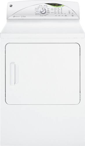 Front Standard. GE - 7.0 Cu. Ft. 17-Cycle Steam Electric Dryer - White.