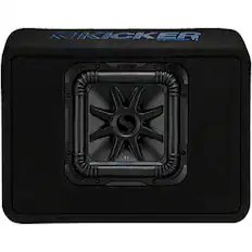 Front. KICKER - Solo-Baric L7S 10" Single-Voice-Coil 2-Ohm Loaded Subwoofer Enclosure - Black.