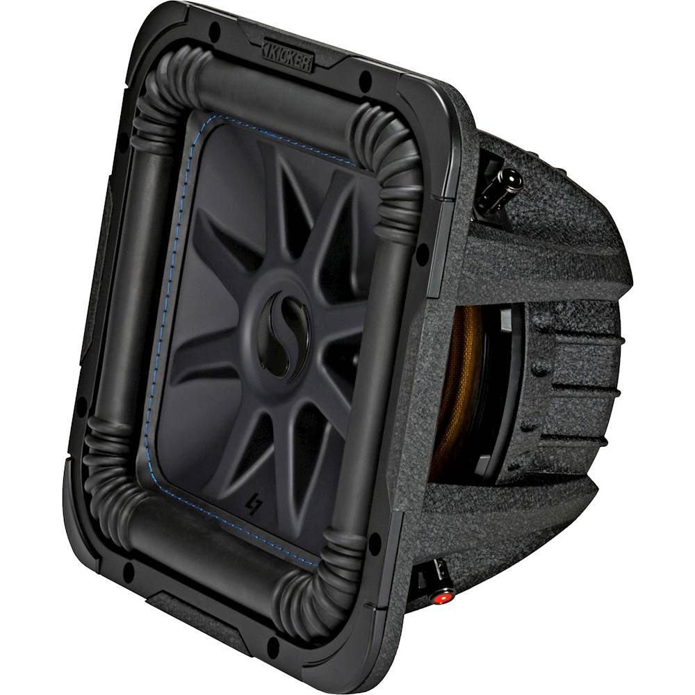 Left View: KICKER - CompQ 10" Dual-Voice-Coil 2-Ohm Subwoofer - Black
