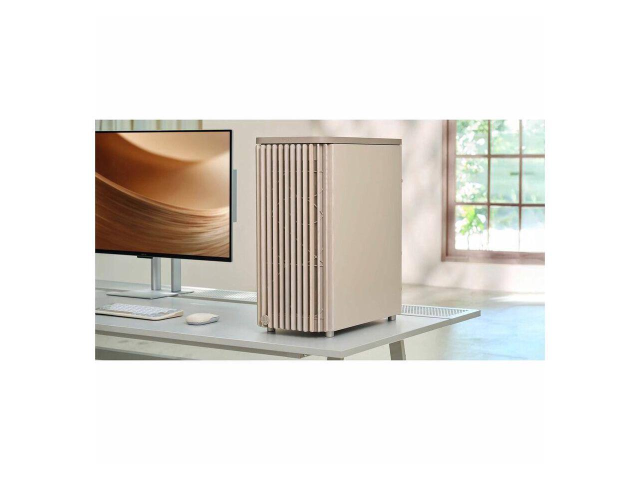 Alt View 4. ASUS - ASUS Pro Art PA401 Wood Ed. Beige Case - FSC Wood Front, Sustainable Design, Dual 160mm & 120mm Fans, Hub - Beige.