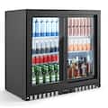 VEVOR - Back Bar Cooler, 7.4 Cu. Ft Commercial Beverage Refrigerator, Under Counter Bar Fridge with 2 Sliding Doors - Black