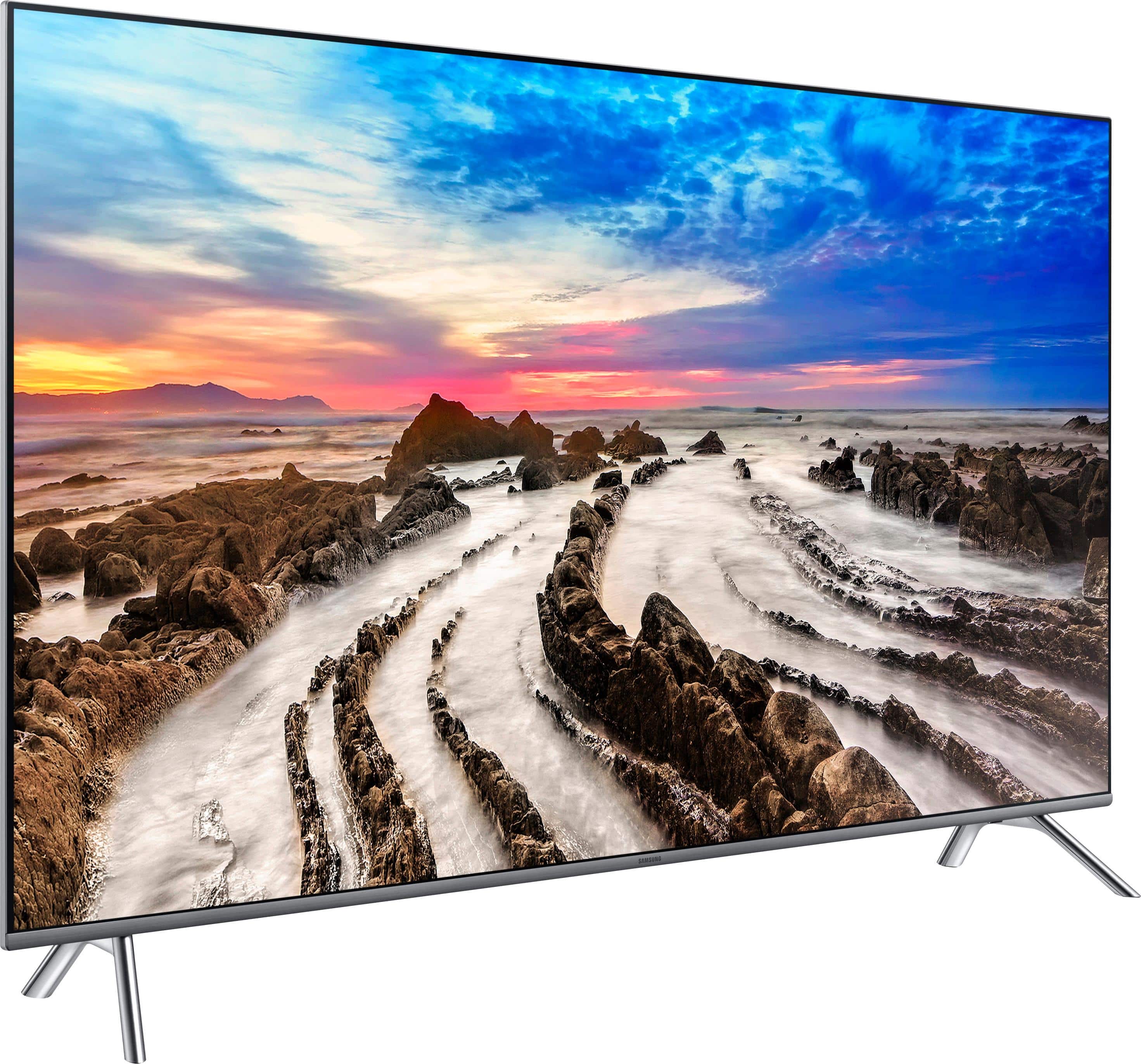 Angle. Samsung - 65" Class - LED - MU8000 Series - 2160p - Smart - 4K UHD TV with HDR - Black.
