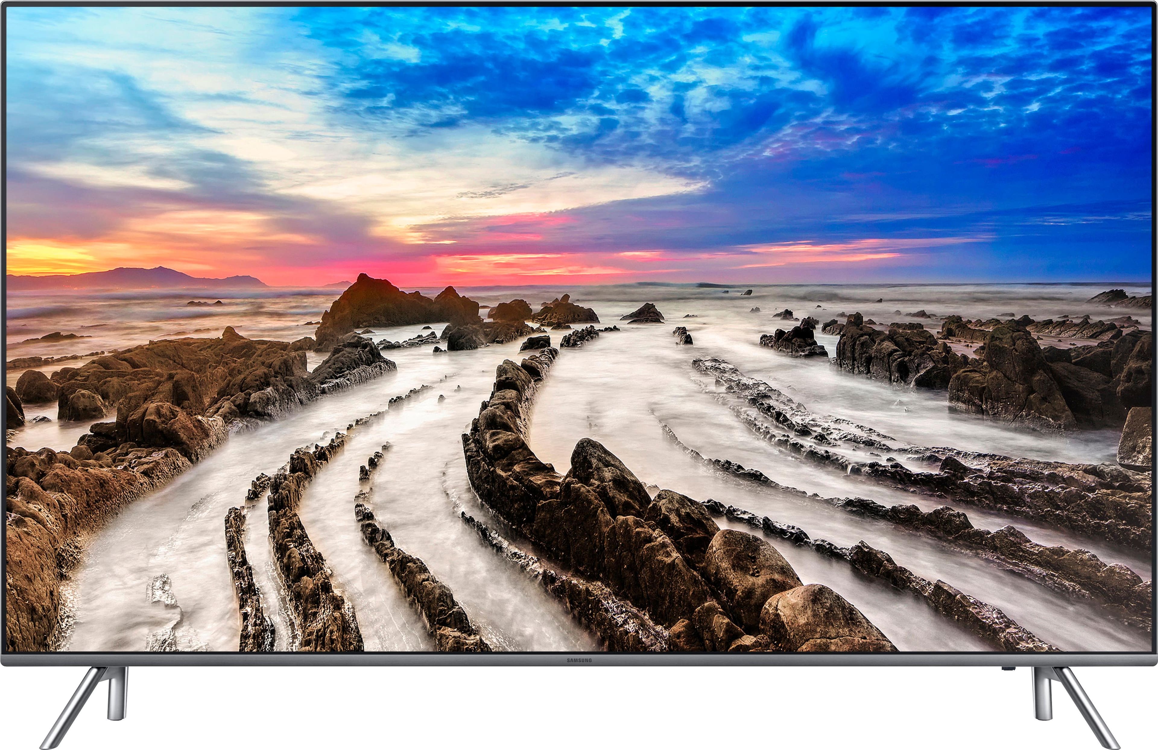 Front. Samsung - 65" Class - LED - MU8000 Series - 2160p - Smart - 4K UHD TV with HDR - Black.
