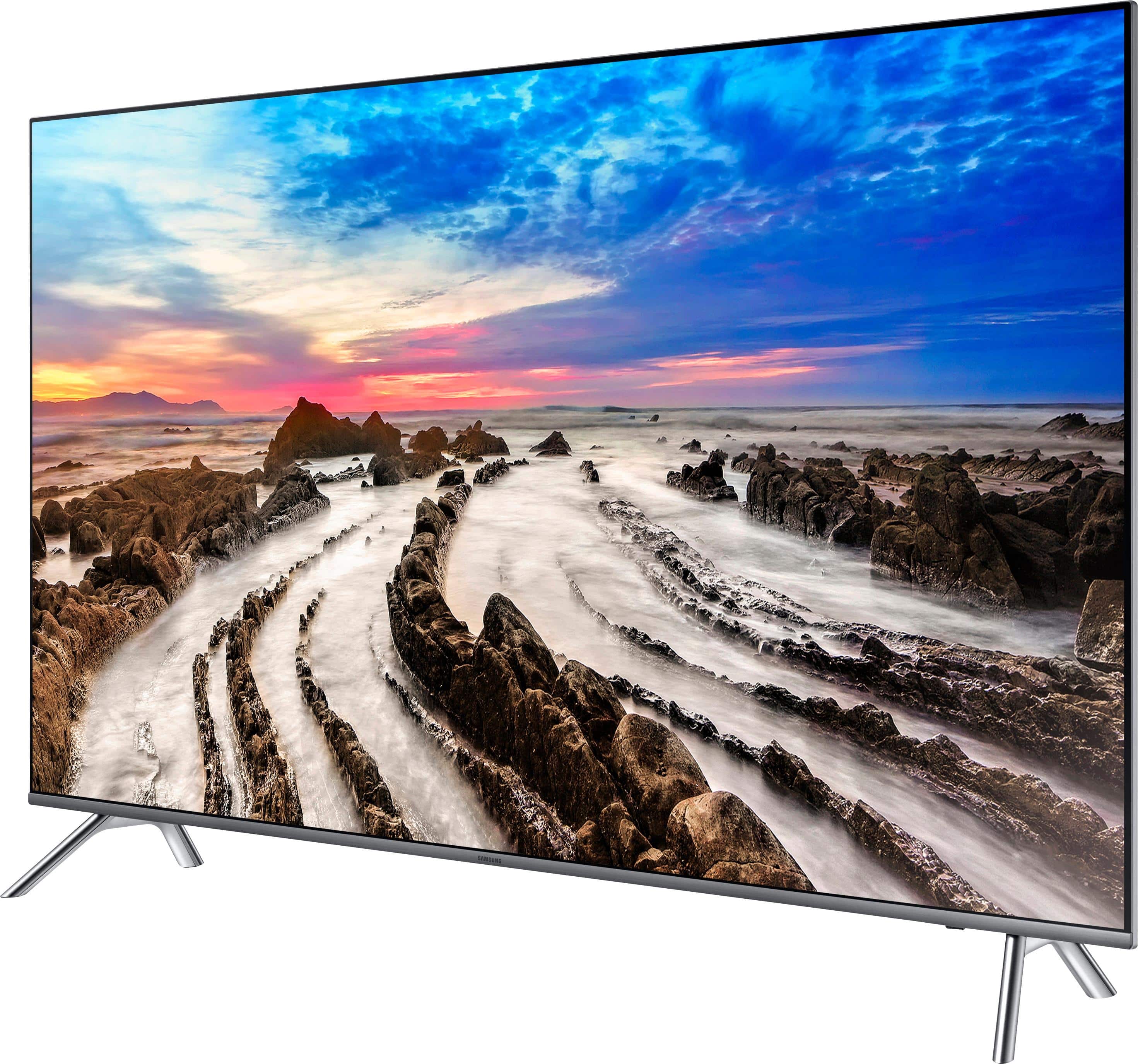 Left. Samsung - 65" Class - LED - MU8000 Series - 2160p - Smart - 4K UHD TV with HDR - Black.
