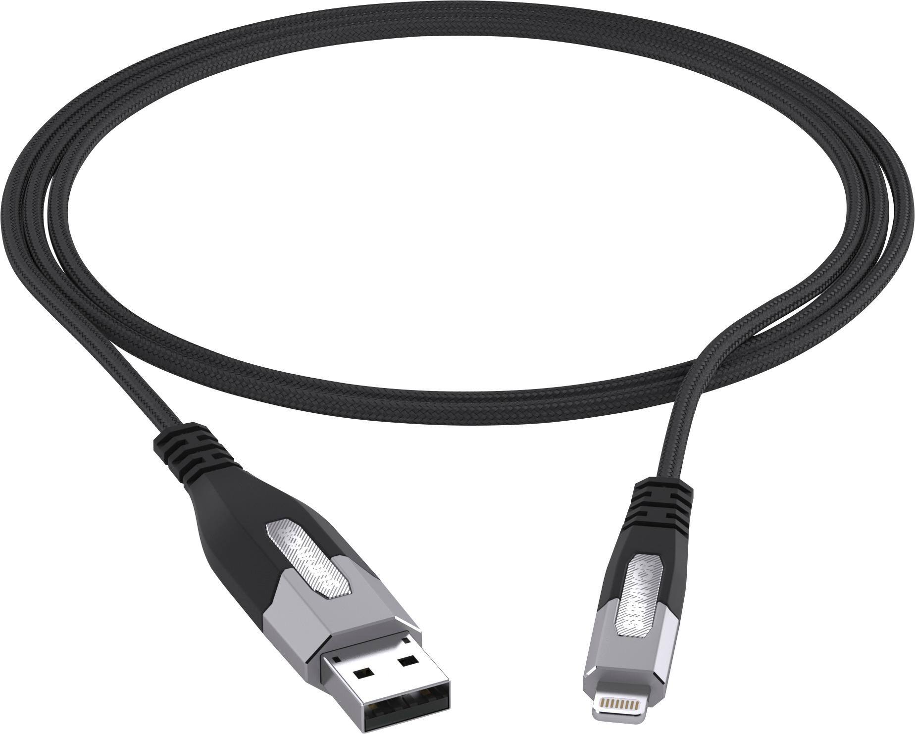 Front. Griffin - 4' Lightning USB Cable - Black.